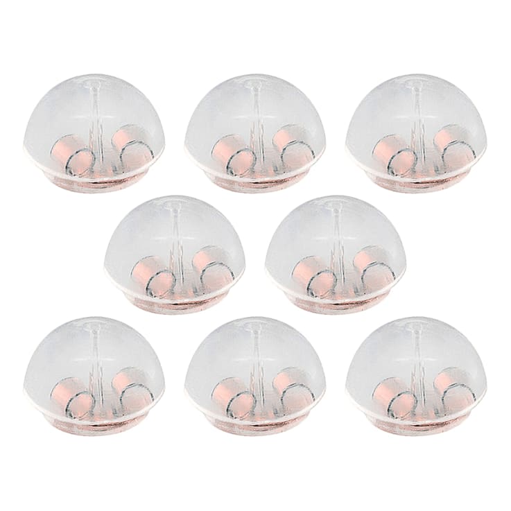 8 Piece Set Of 14k Rose Gold Over Silver Silicone Bubble Earring Backs