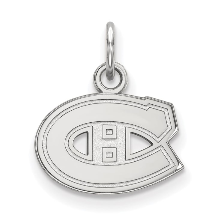 Rhodium Over Sterling Silver NHL LogoArt Montreal Canadiens Extra Small Pendant