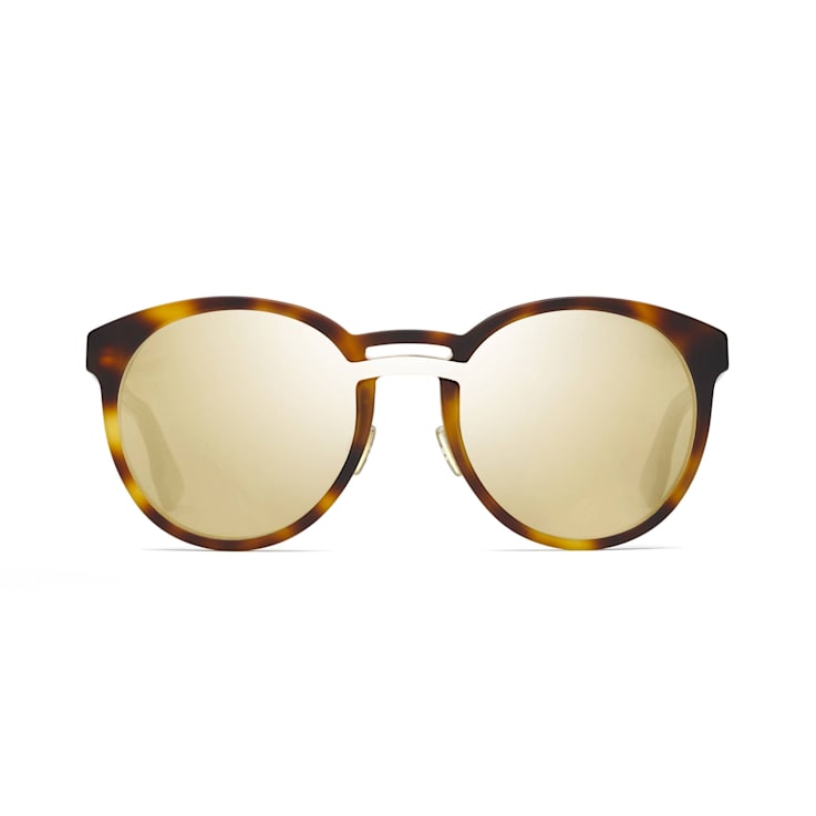 Christian Dior DIORONDE 1 Dark Havana Black Frame Ivory Mirrored Lens Sunglasses