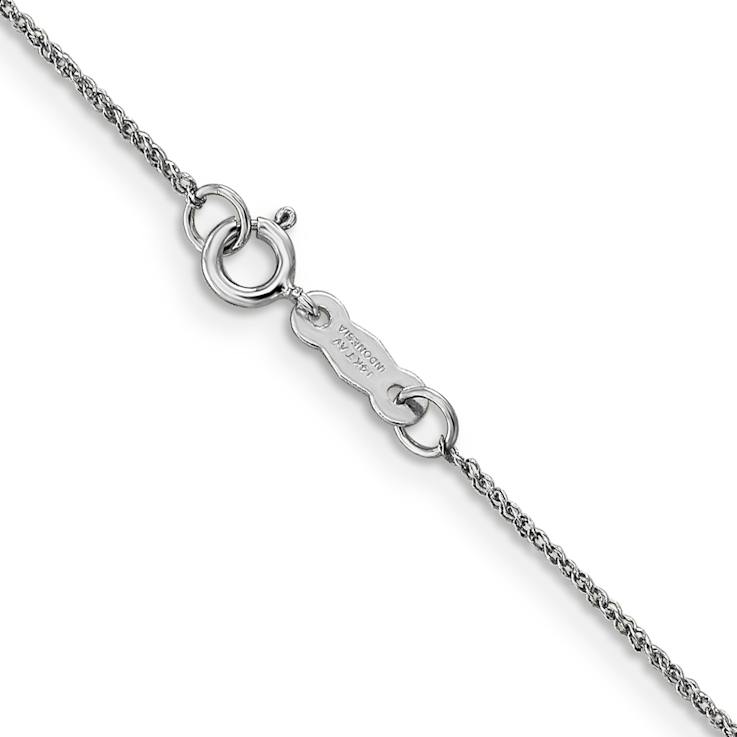 Rhodium over 14k White Gold Solid 0.70mm Rope 22 Inch Chain