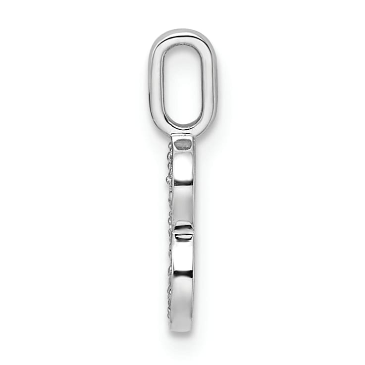 Rhodium Over 14k White Gold Diamond Number 8 Pendant