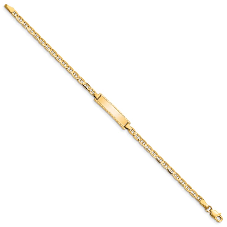 14k Yellow Gold Children's Mariner Link ID Bracelet
