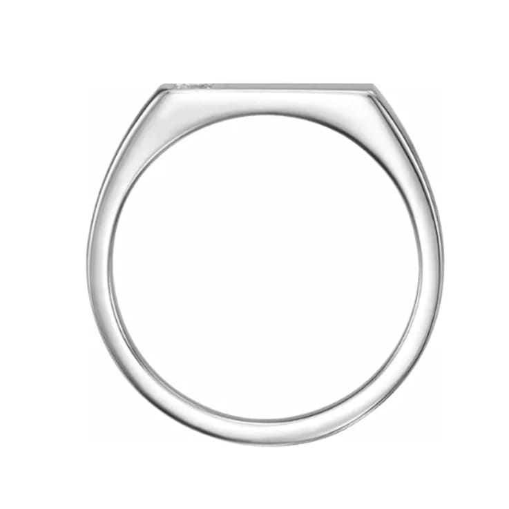 14K White Gold Men's Diamond Signet Ring .10ctw