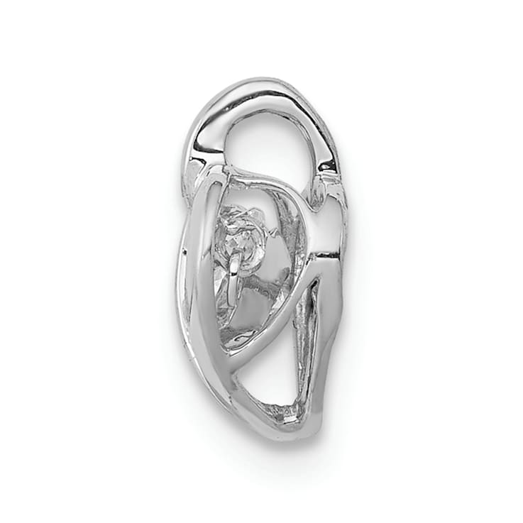 Rhodium Over 14k White Gold Vibrant Diamond Heart Pendant