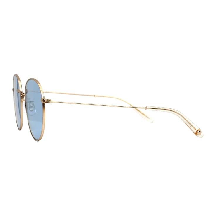 Garrett Leight Paloma Gold Prosecco Round Frame / Semi Flat Sky Layered
Mirror Lenses Sunglasses