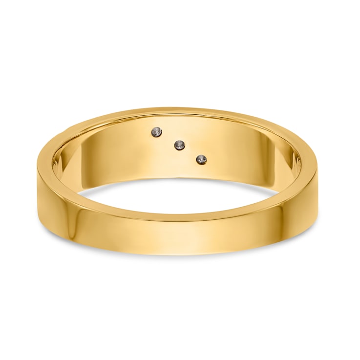 14K Yellow Gold AA Quality Mens Wedding Band