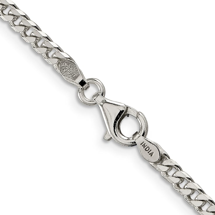 Sterling Silver Polished 3.15mm Curb Chain Bracelet