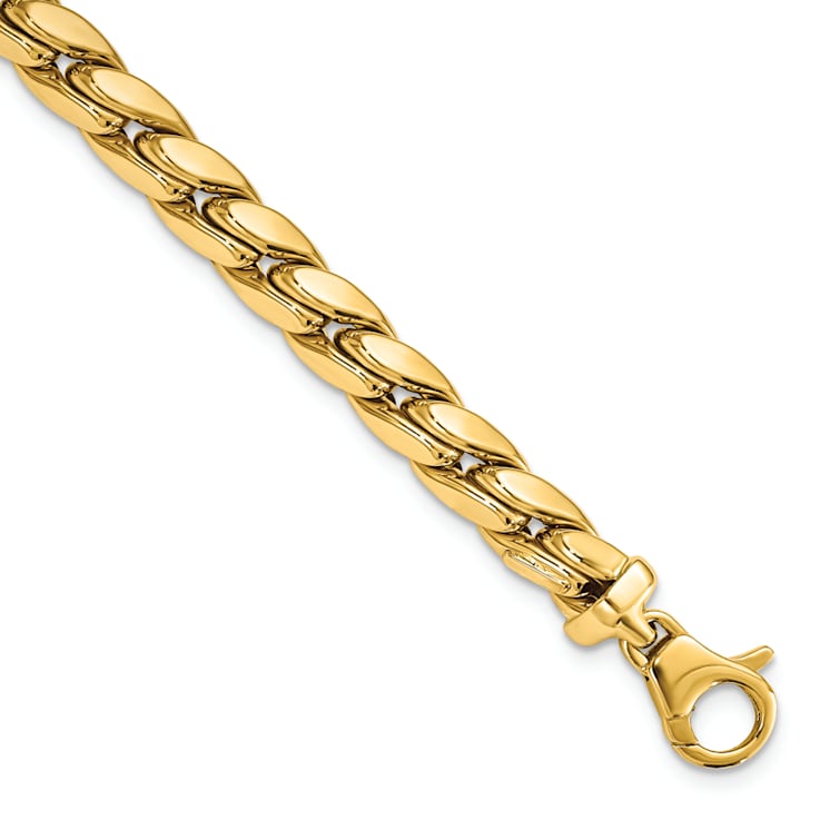 14K Yellow Gold Polished Fancy Link Men's Bracelet