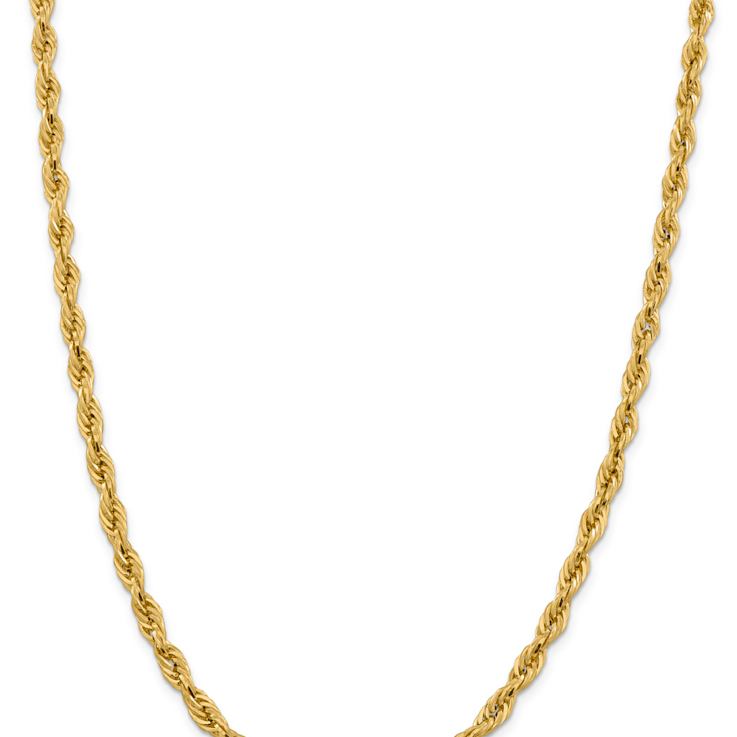14k Yellow Gold 5.4mm Rope Link 20 Inch Chain