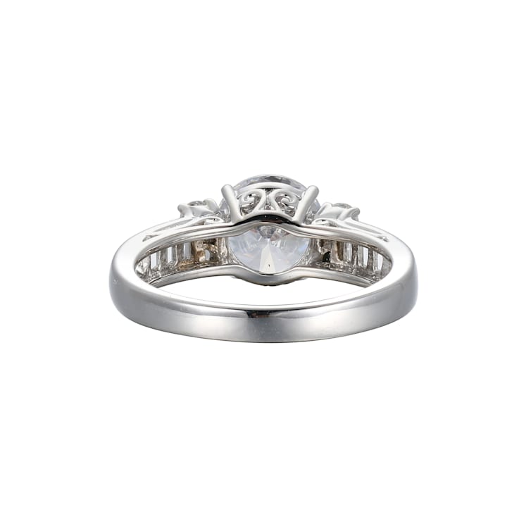 White Cubic Zirconia Rhodium Over Sterling Silver 3 Pieces Bridal Set
Rings 4.28ctw