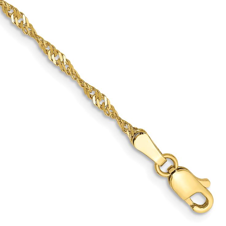 10k Yellow Gold 1.7mm Singapore Link Bracelet