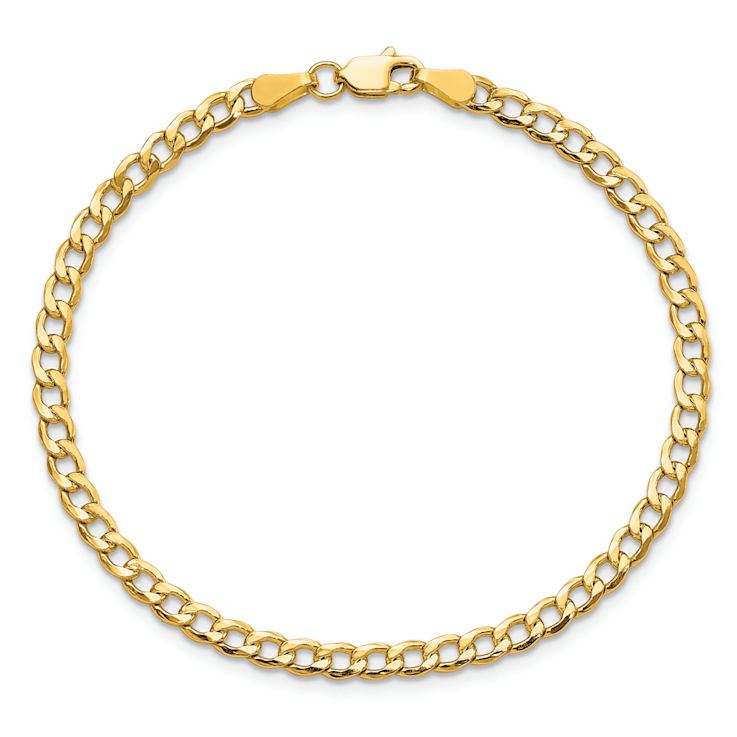 10k Yellow Gold 3.35mm Curb Link Bracelet