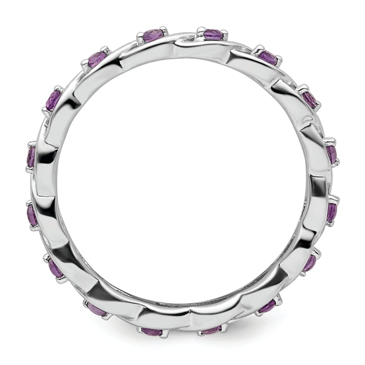 Sterling Silver Stackable Expressions Amethyst Ring 0.31ctw