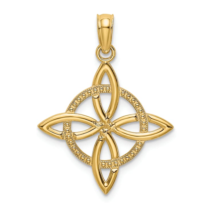 10K Yellow Gold Textured Small Celtic Eternity Knot Charm