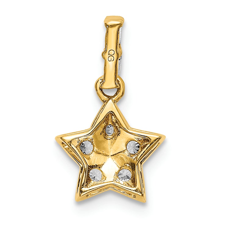 14k Yellow Gold Diamond and Yellow Sapphire Star Pendant