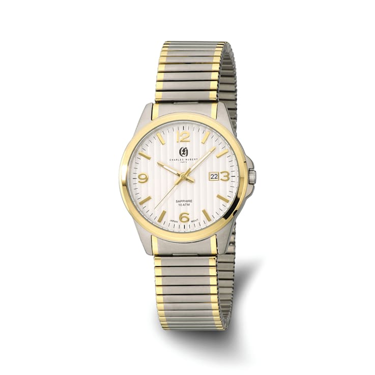 Men's Charles Hubert Titanium Silver Dial Expansion Band Watch