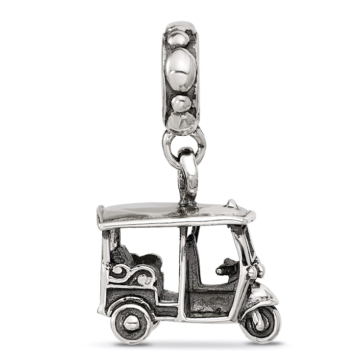 Sterling Silver Polished 3 Wheel Cab Dangle Bead