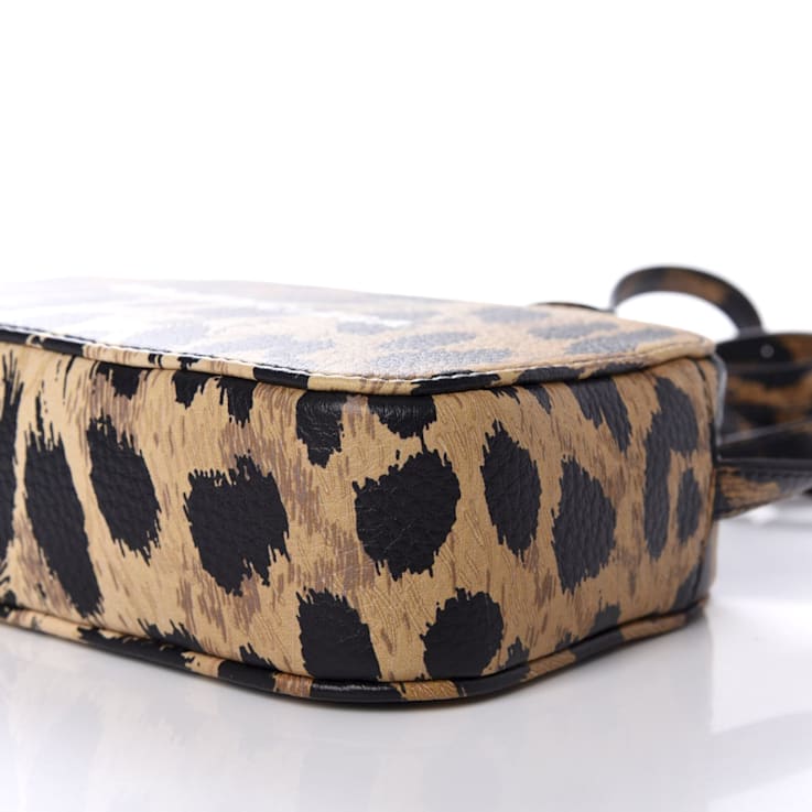 Balenciaga Calfskin Logo Printed Leopard XS Everyday Camera