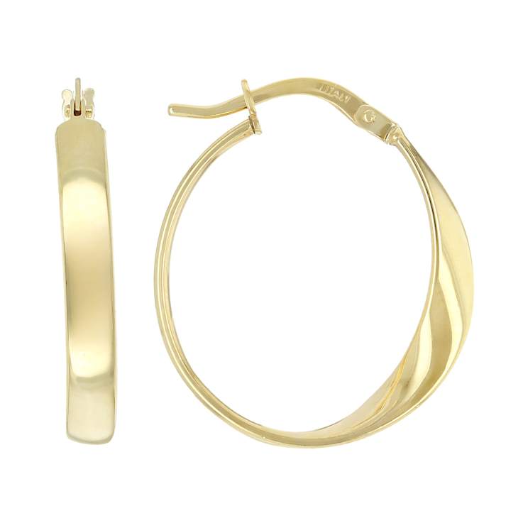 Ribbon Hoop Earrings In 14K Gold