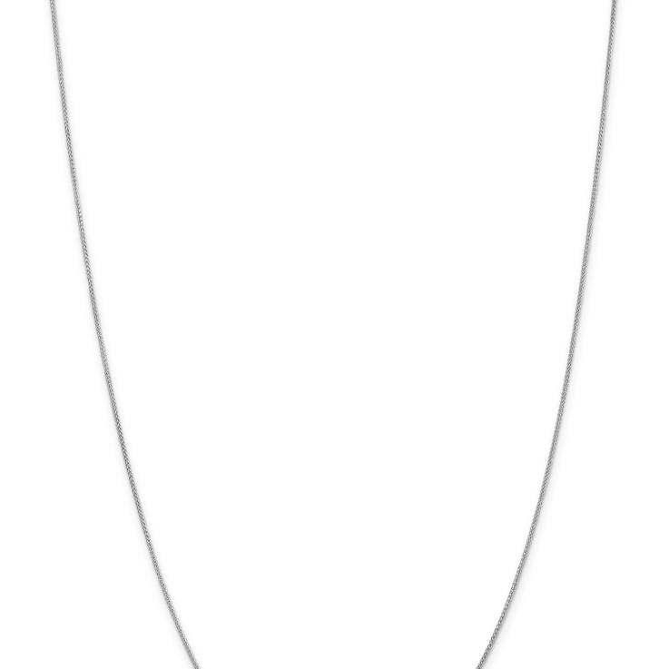 Rhodium Over 14k White Gold 0.85mm Solid Spiga 24 Inch Chain