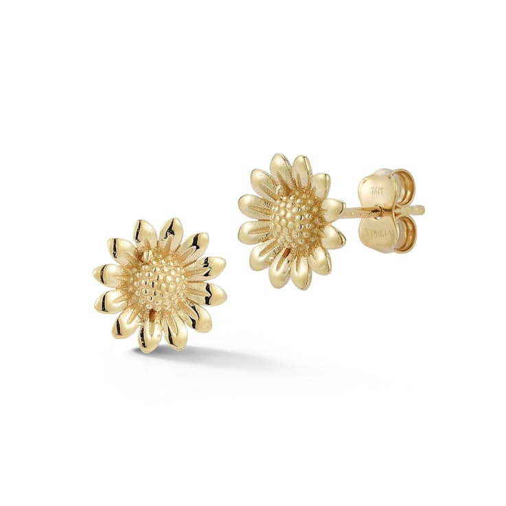 Bellissima Gold 14K Yellow Gold Sunflower Studs