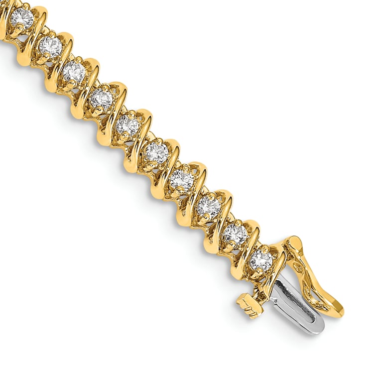 14K Two-tone Gold I1/G-H Diamond Tennis Bracelet 2.23ctw