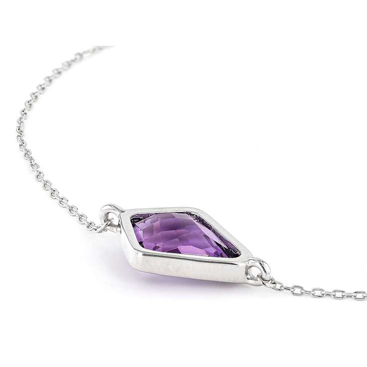 Kite Amethyst Station Bracelet In Sterling Silver 1.68ctw