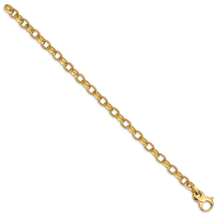 14k Yellow Gold 6.2mm Hand-polished Fancy Link Bracelet