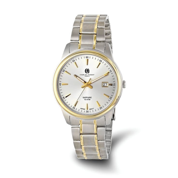Men's Charles Hubert Two-Tone Titanium 40mm Silver-tone Dial Watch