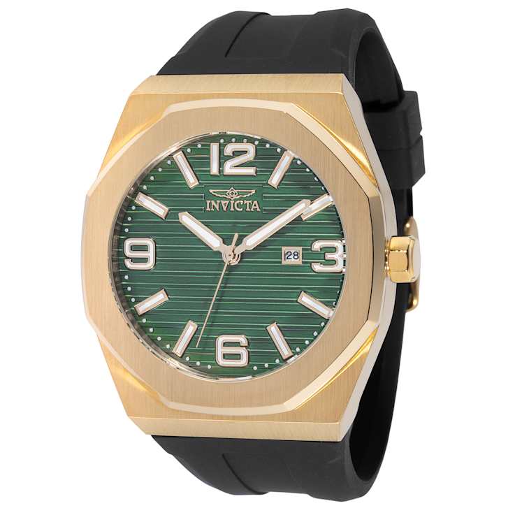 Invicta Huracan 48mm Green Dial Silicone Band Quartz Watch