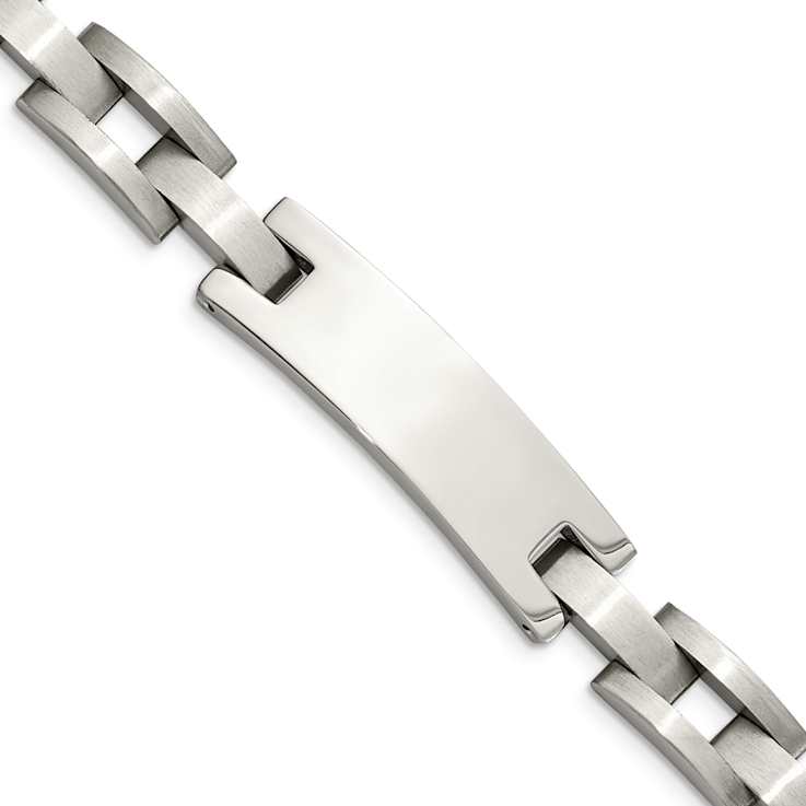 Stainless Steel Brushed and Polished 9.25 Inch ID Bracelet