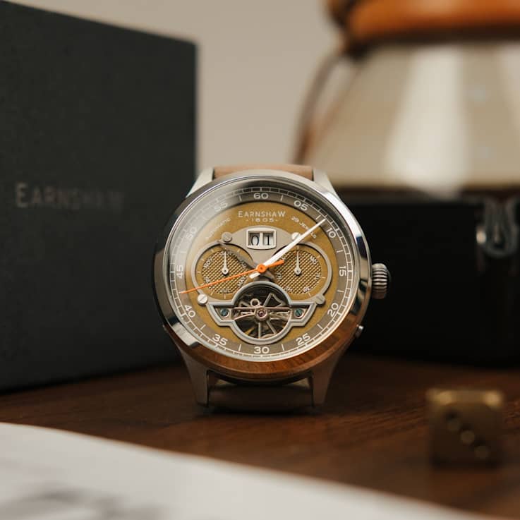 Thomas Earnshaw Baron Grand Date Calendar Open Heart Automatic