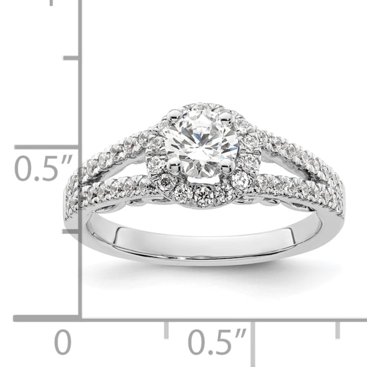 Rhodium Over 14K White Gold Eternal Promise Lab Grown Diamond Halo
Complete Ring 1.008ctw