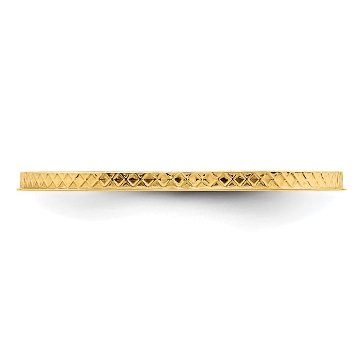 14K Yellow Gold 1.2mm Criss-Cross Pattern Stackable Expressions Band