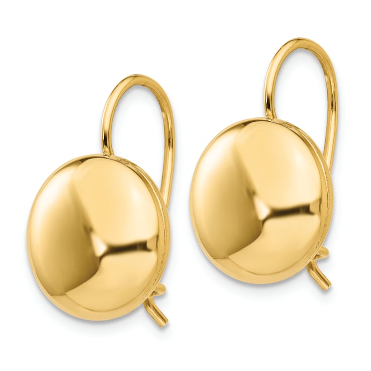14k Yellow Gold Polished Button Earrings