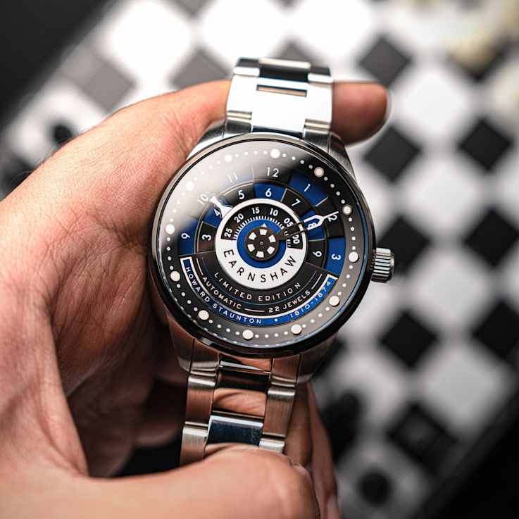 Thomas Earnshaw Staunton Chess Set Automatic Blue Dial Stainless Steel
Band Limited Edition Watch