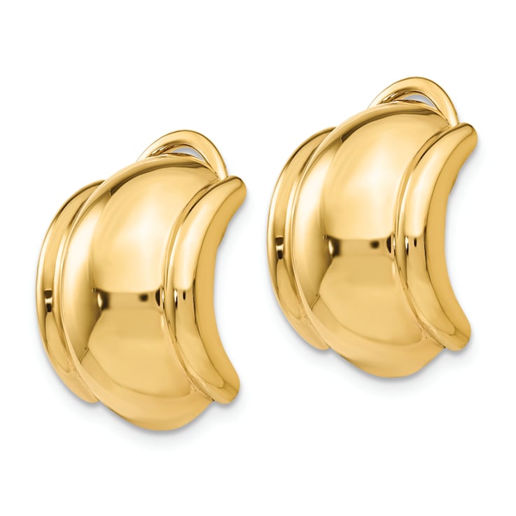 14k Yellow Gold Clip-on Stud Earrings