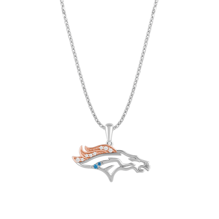 True Fans Denver Broncos Pendant With 18" Chain