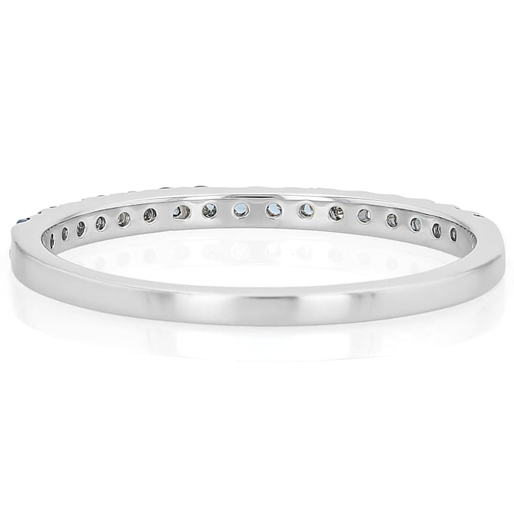 Aquamarine Band Ring In Sterling Silver