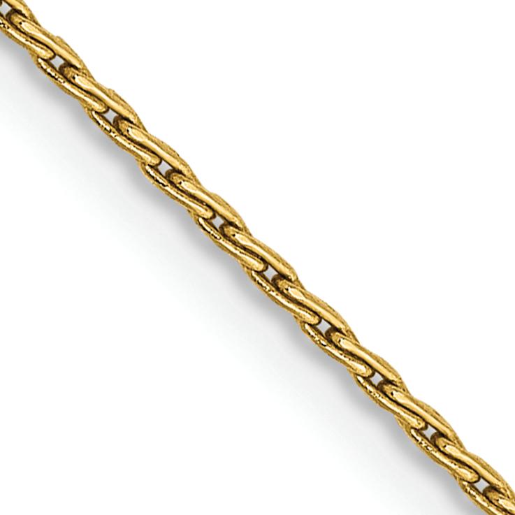 14k Yellow Gold 1mm Solid Round Parisian Wheat 24 Inch Chain