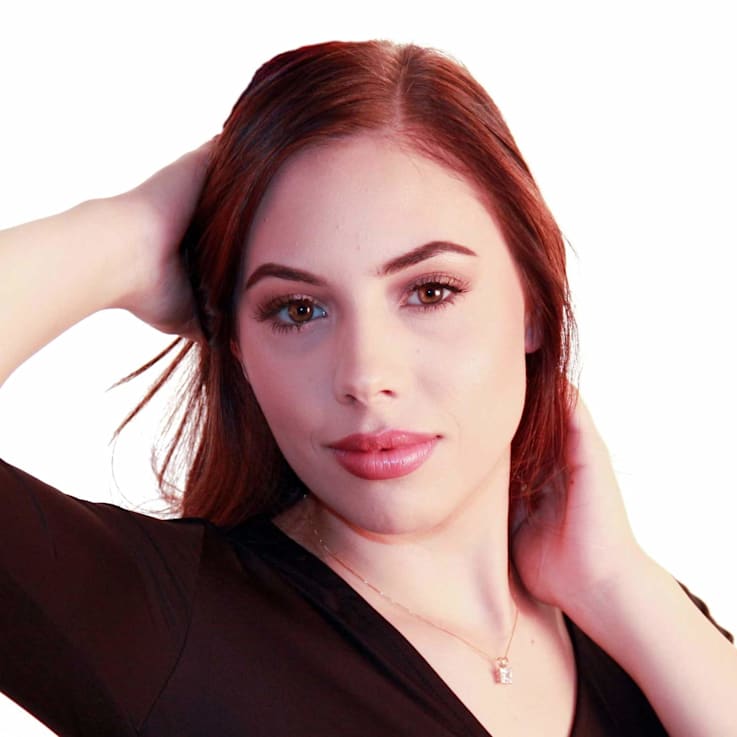 White Cubic Zirconia 14k Yellow Gold Pendant With Chain 2.00ctw