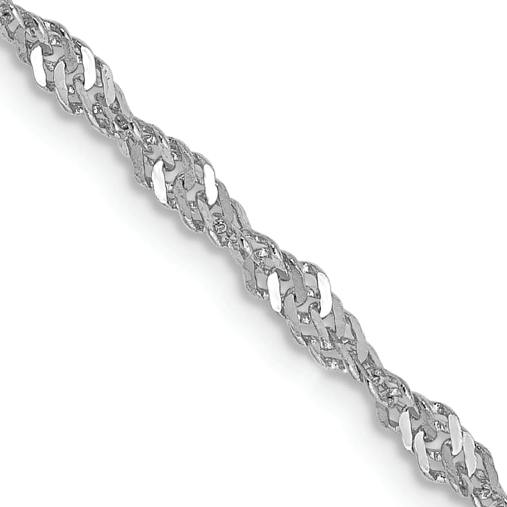 14K White Gold 2.0mm Singapore Chain Necklace