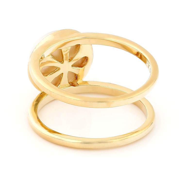 Mabe Pearl Solitaire Ring In 18K Gold Over Sterling Silver