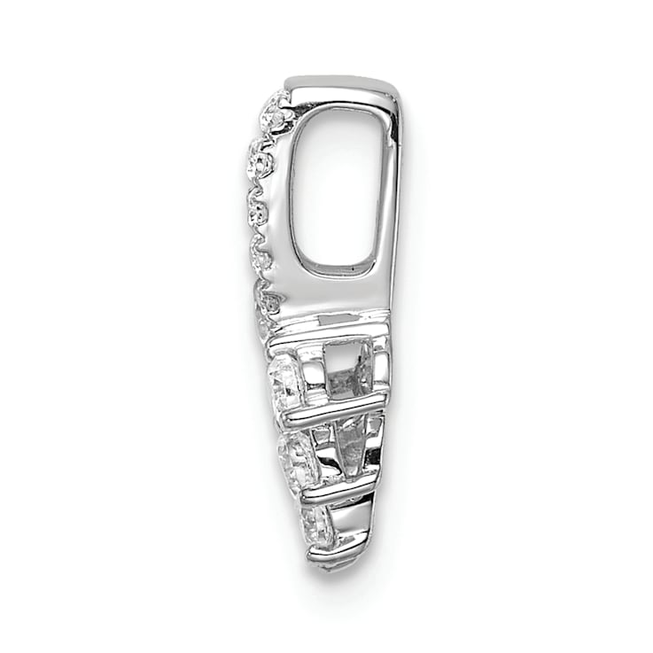 Rhodium Over 14K White Gold Lab Grown Diamond SI1/SI2, G H I, Small Leaf
Chain Slide 0.25ctw