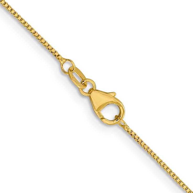 18K Yellow Gold 0.7mm Solid Box 24 Inch Chain