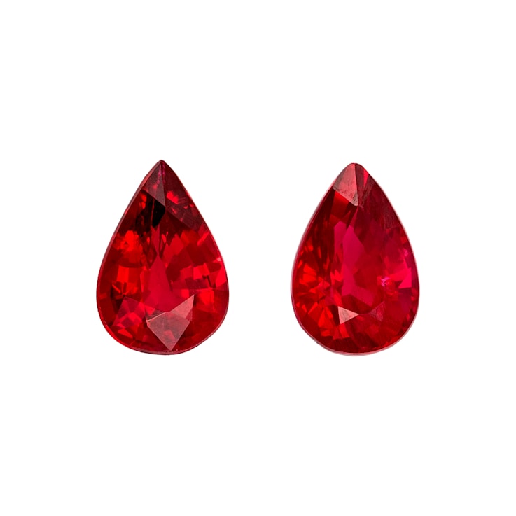 Ruby 5.9x4mm Pear Shape Matched Pair 1.04ctw