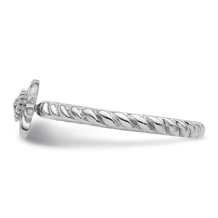 Sterling Silver Stackable Expressions Diamond Star Ring 0.035ctw