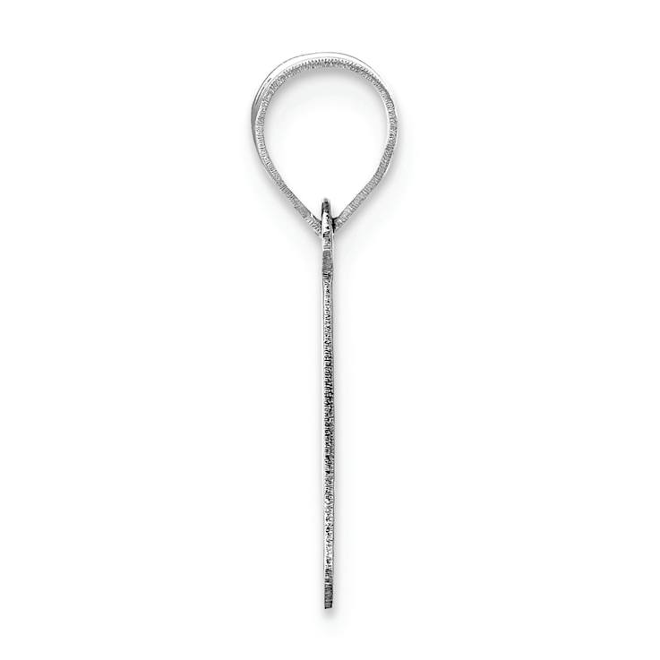 Rhodium Over 14k White Gold Polished Bubble Letter P Initial Pendant