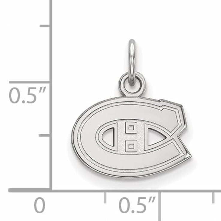 Rhodium Over Sterling Silver NHL LogoArt Montreal Canadiens Extra Small Pendant