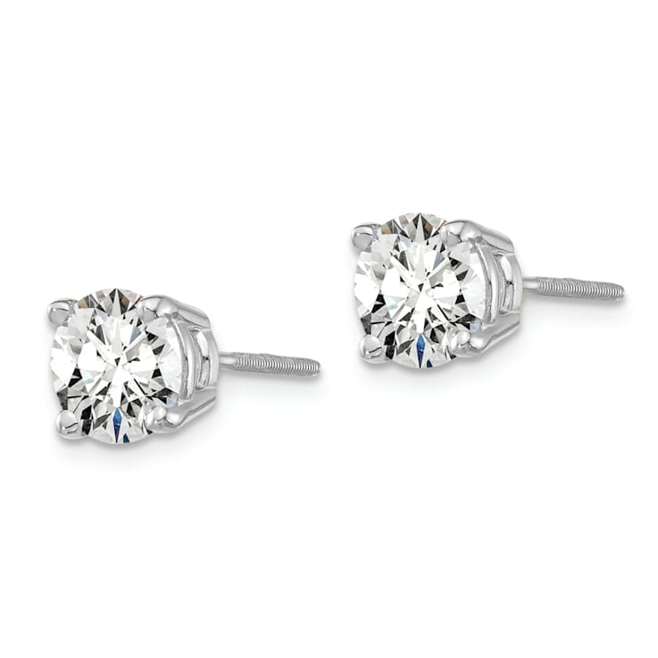 Rhodium Over 14K Gold Certified Lab Grown Diamond 1 1/2ct. VS/SI GH+,
Screw Back Earrings